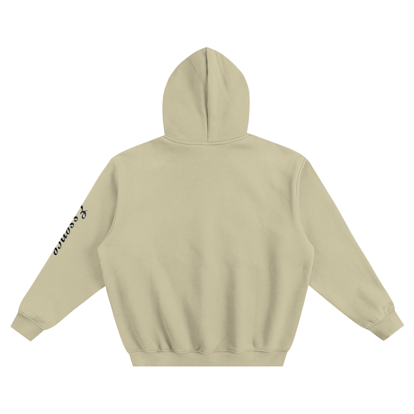 Unisex arm text print Fleeced Boxy Hoodie