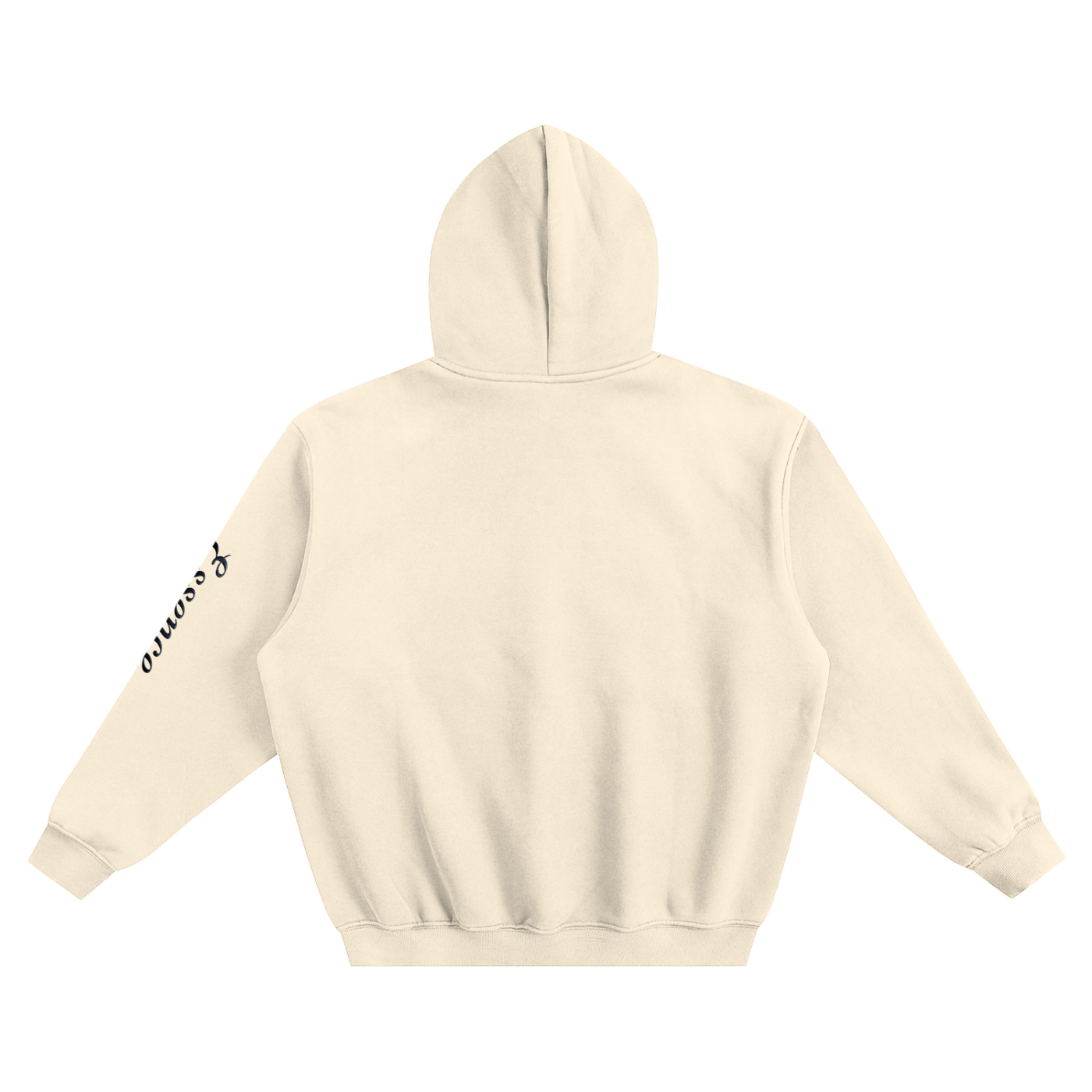 Unisex arm text print Fleeced Boxy Hoodie