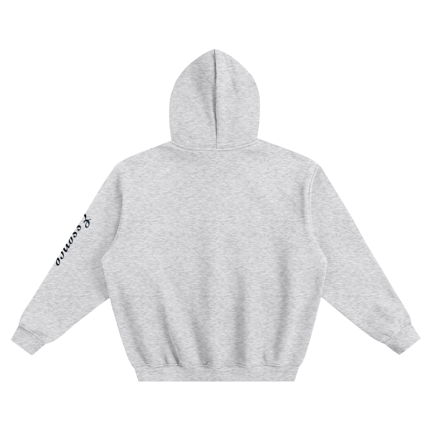 Unisex arm text print Fleeced Boxy Hoodie